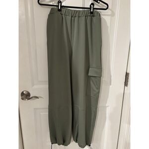 Zara Ruched Cargo 90s pull on wide leg pants loose fit sz‎ S